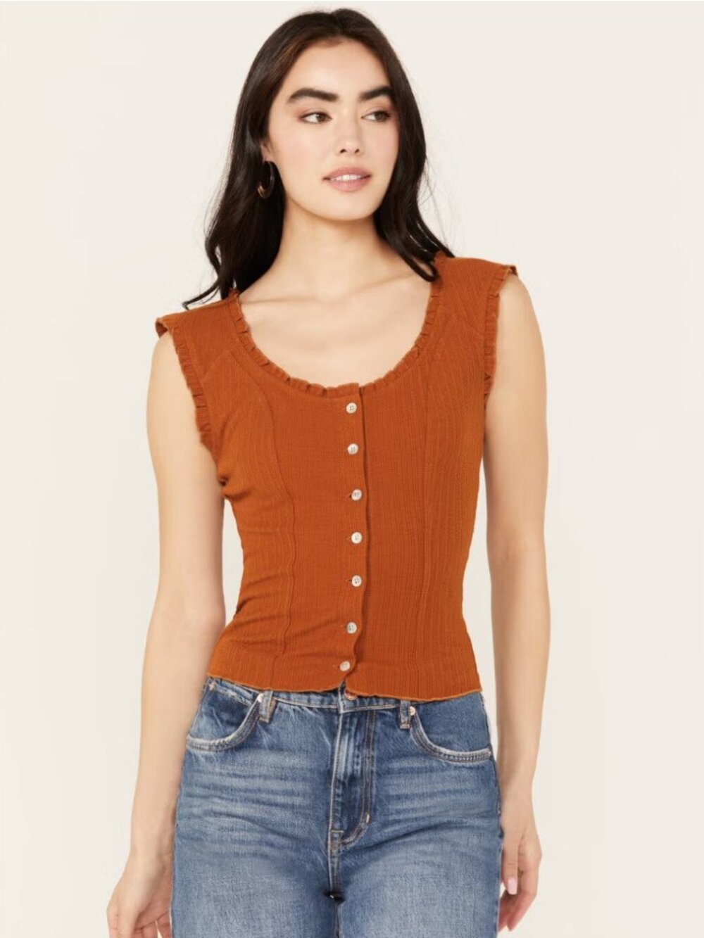 Shyanne Women's Pointelle Button Front Sweater Shirt